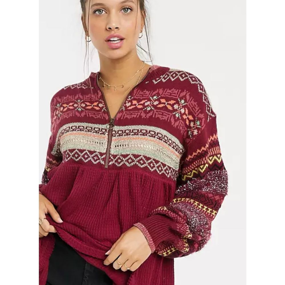 Free People cabin fever swing thermal sweater size small